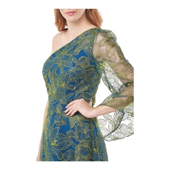 JS Collections Asymmetric Embroidered Evening Dress NWT - Picture 5 of 7